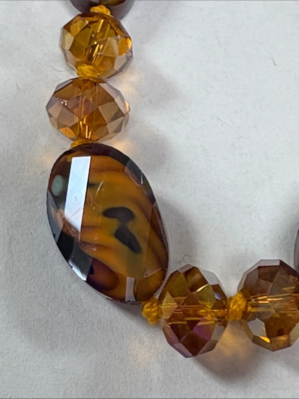 Amber Glass Bead Necklace - Women Jewelry